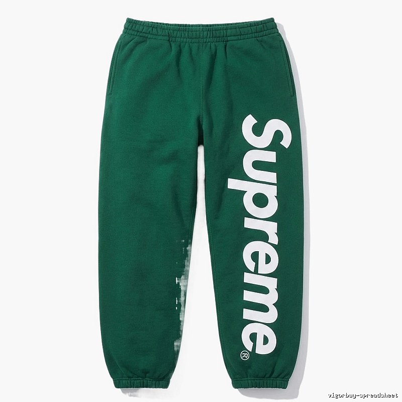 Supreme Basic Style Casual Dark Green Sweatpants