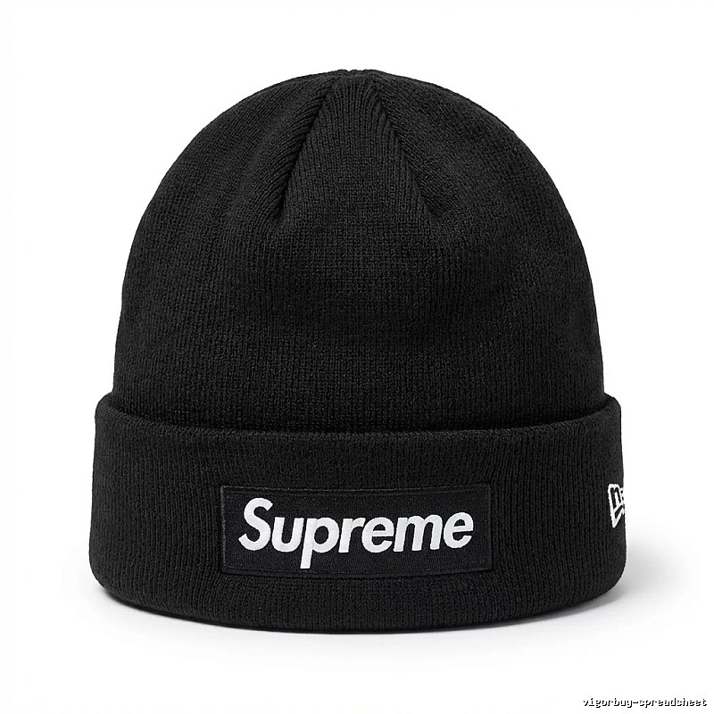 Supreme minimalist style black cold hat