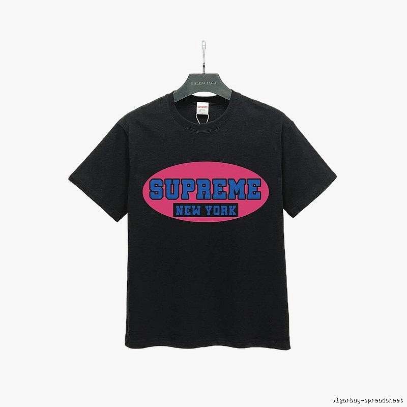 Supreme New York Print Street Style Black T-Shirt