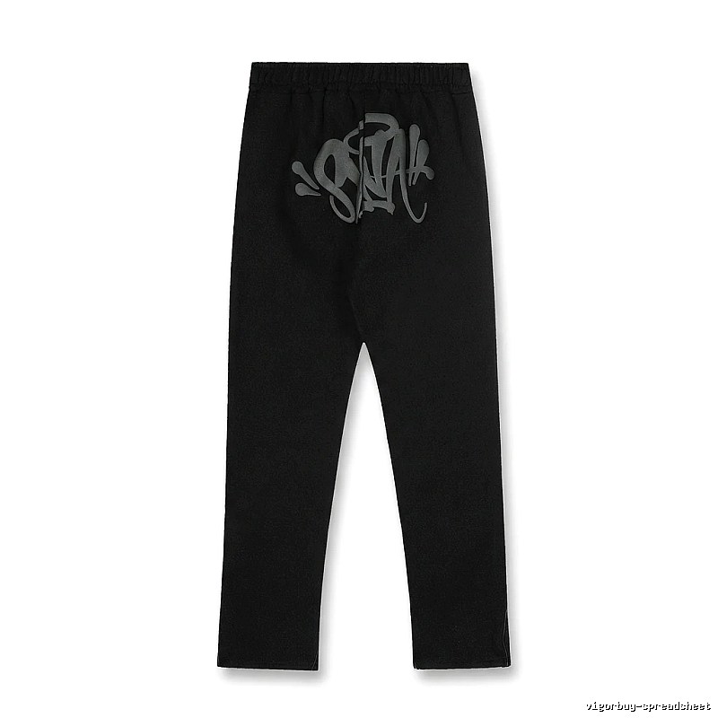 SynaWorld Graffiti-style Black Trousers