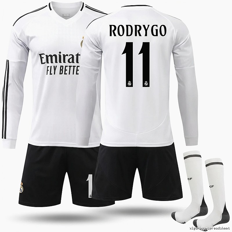 The white jersey of Rodrygo from Real Madrid.