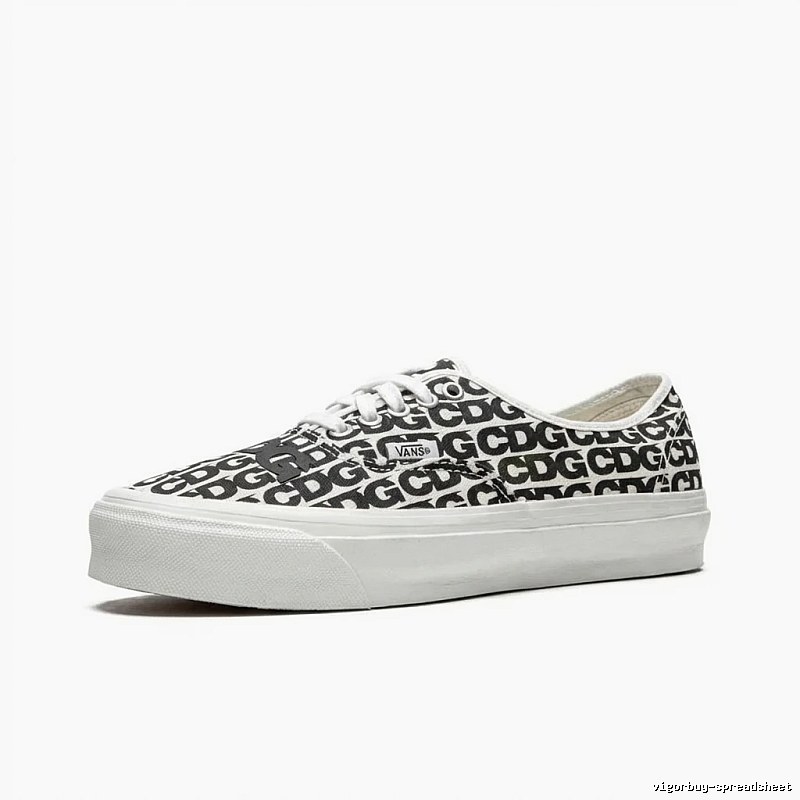 Vans CDG Printed Black and White Canvas Shoes