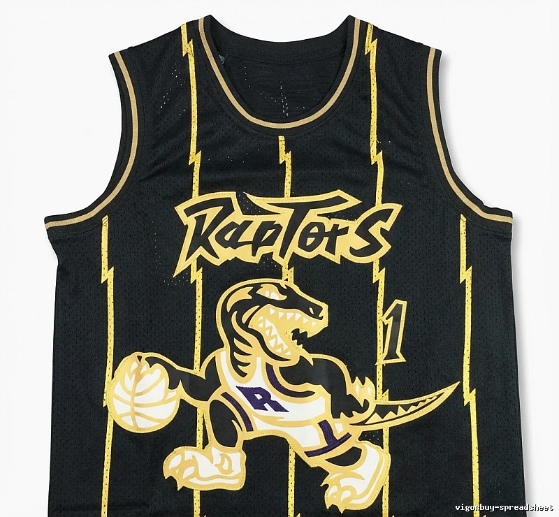Vince Carter Raptors black and gold trendy brand vest
