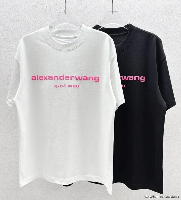 Alexander Wang Flocked Minimalist Black and White Short-sleeve T-shirt