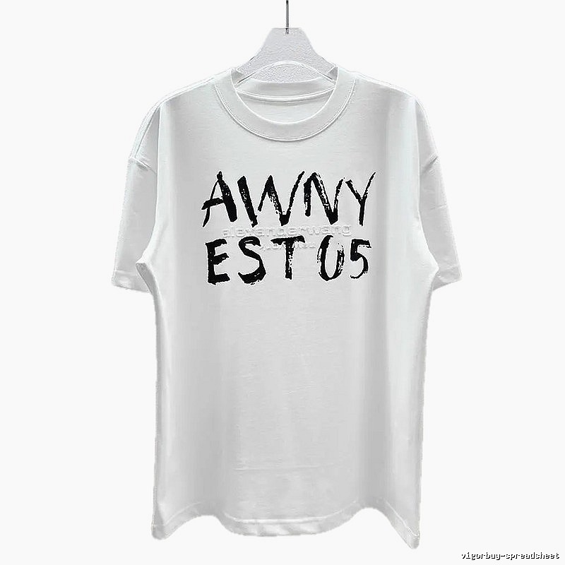 Alexander Wang Graffiti Letter Street Style White T-Shirt