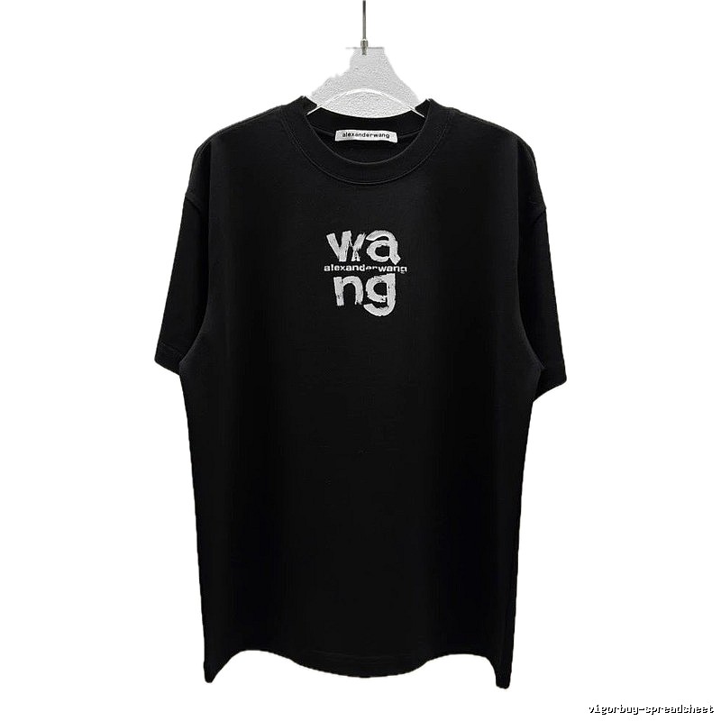 Alexander Wang Letter Print Cool Black T-Shirt