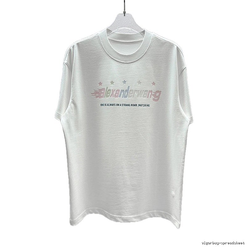 Alexander Wang Letter Print Street Style White T-Shirt