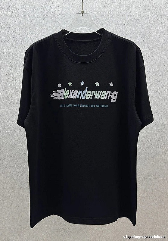 Alexander Wang Star Print Trendy Black T-Shirt