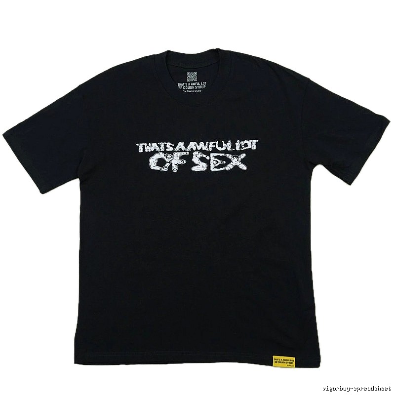 ALOCS Letter Printed Street Style Black T-Shirt
