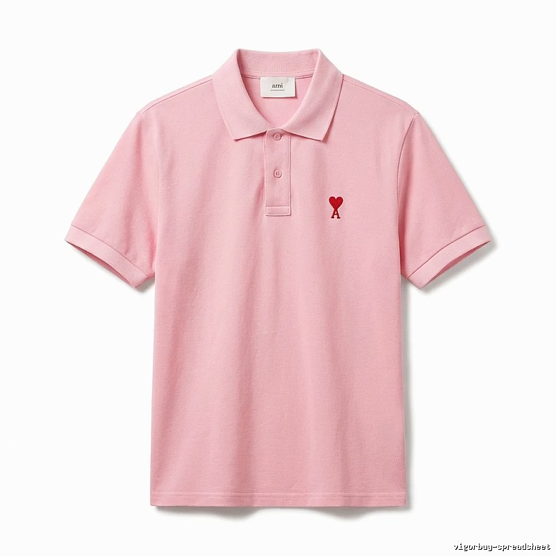 AMI Love Pink Polo Shirt
