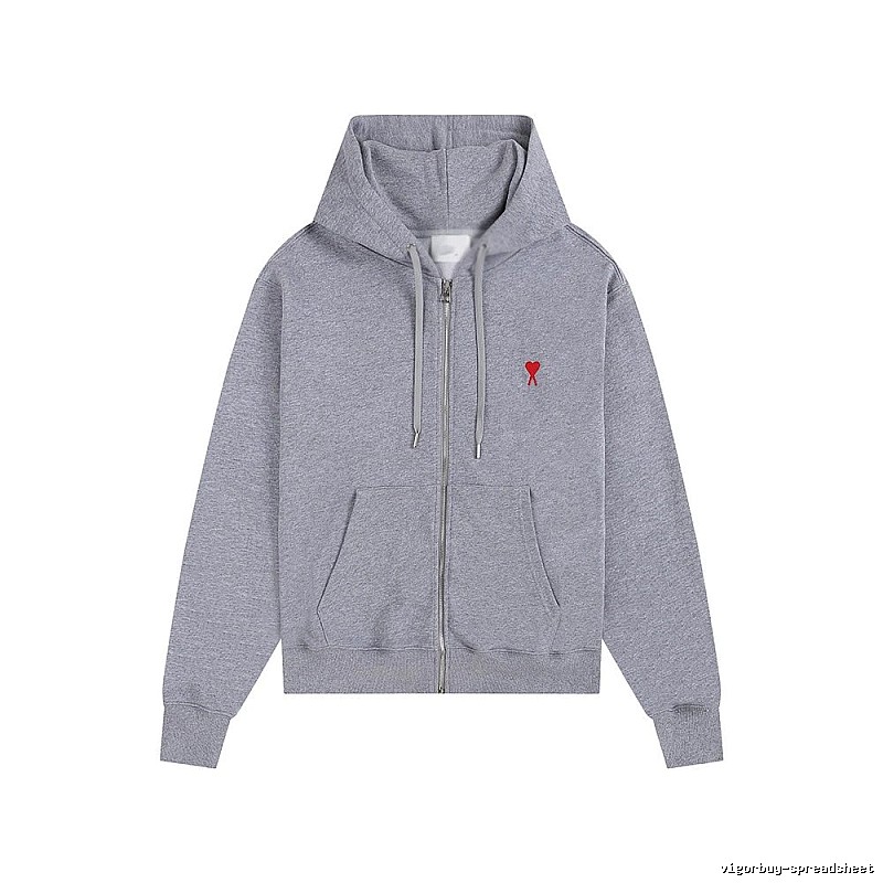 Ami Love Series Trendy Brand Grey Hoodie