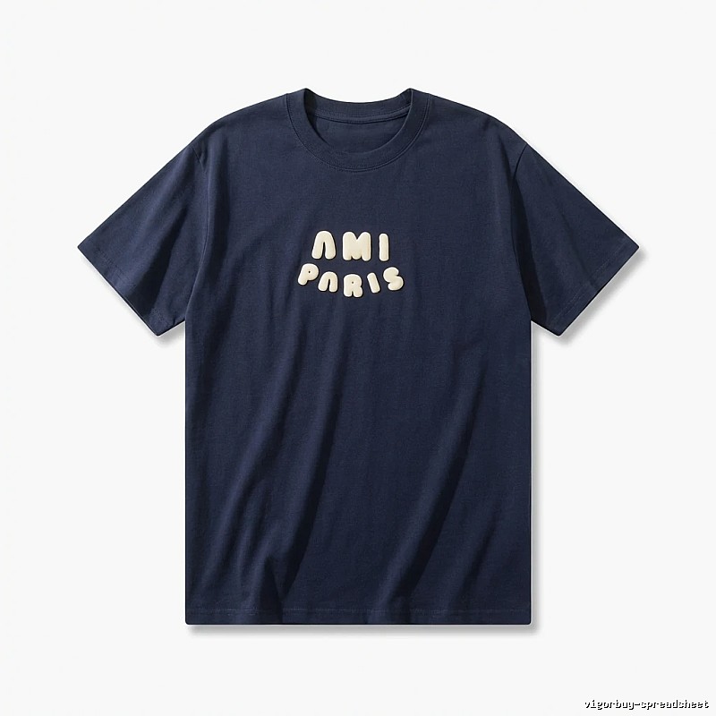 AMI minimalist style dark blue T-shirt