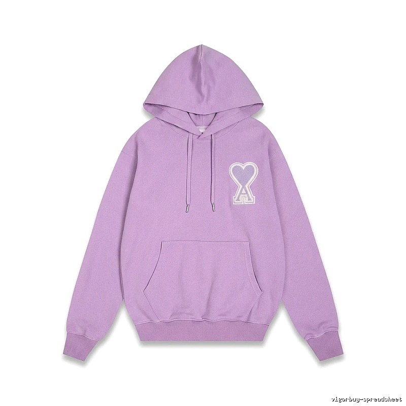 AMI series trendy brand light purple hoodie