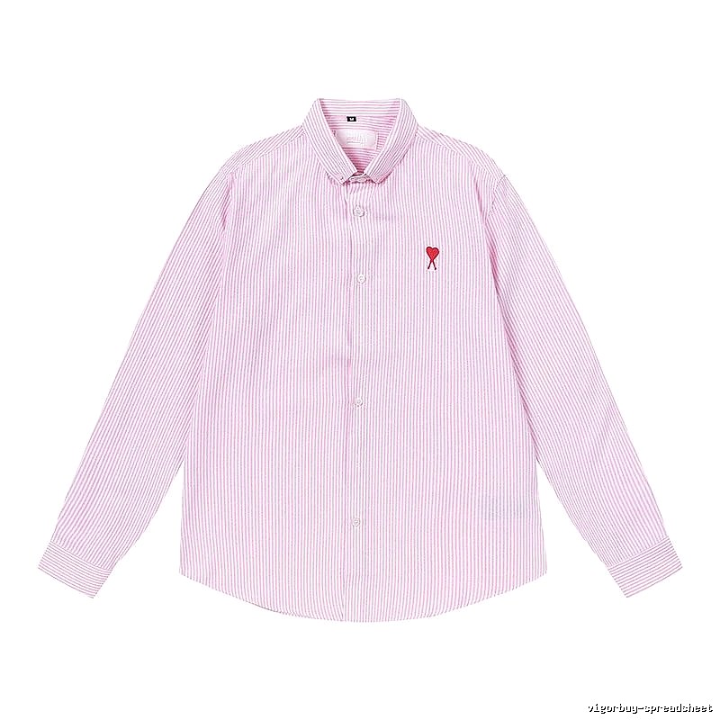 AMI Stripe Minimalist Style Pink Shirt