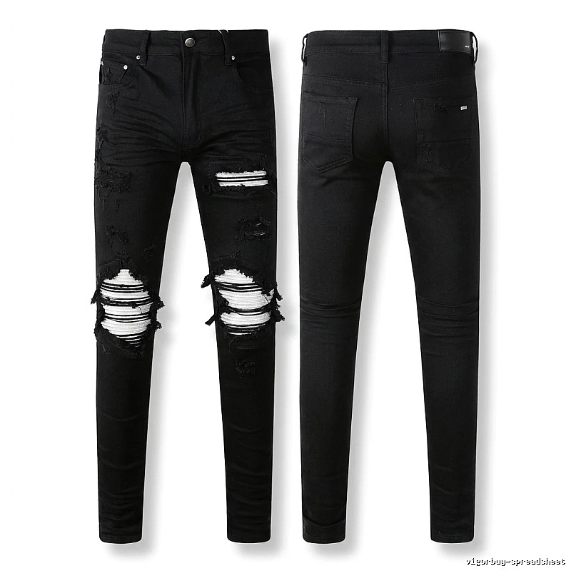 AMI trendy brand black jeans with holes