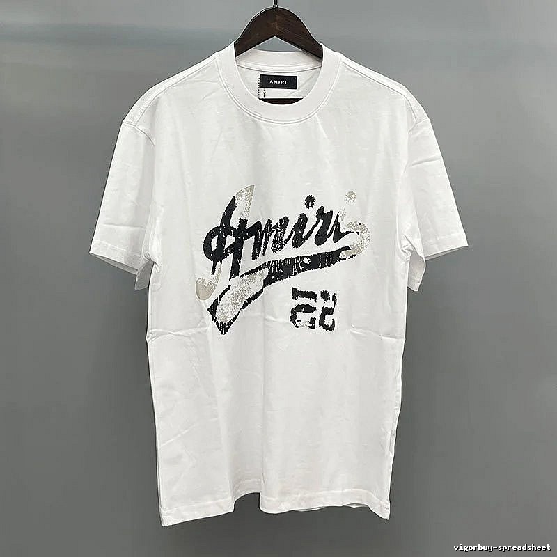 Amiri Black Lettering With Slash Detail White Records Graphic T-Shirt Resort Wear