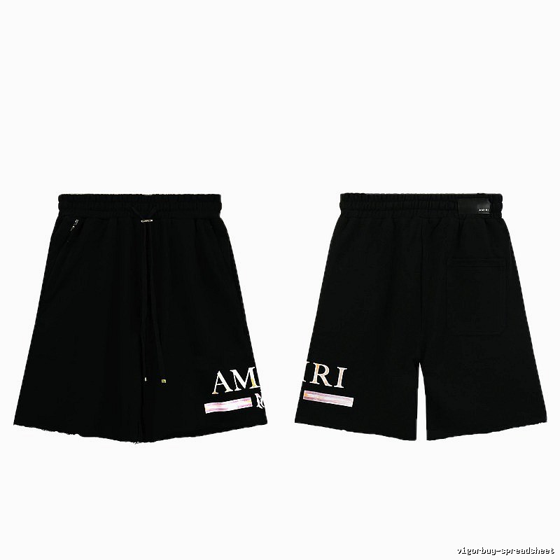 AMIRI Letter Print Street Style Black Shorts