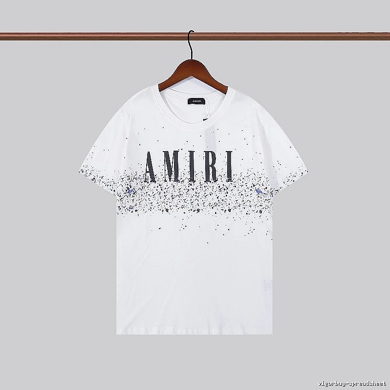 Amiri Logo Detail Graphic T-shirt White Blue Amiri with Relaxed Feel