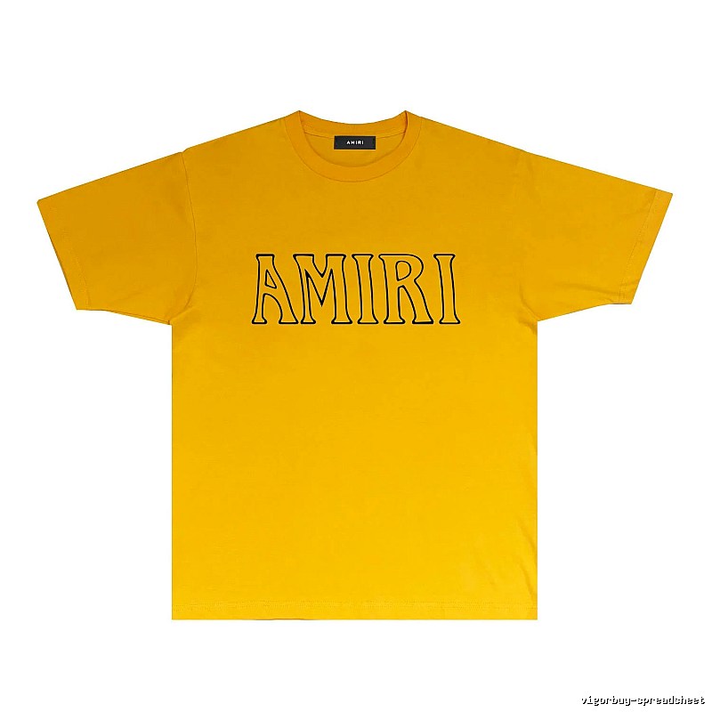 AMIRI minimalist style yellow T-shirt