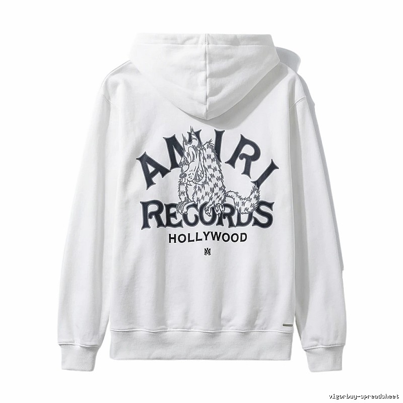 AMIRI RECORDS Series White Trendy and Cool Sweatshirt