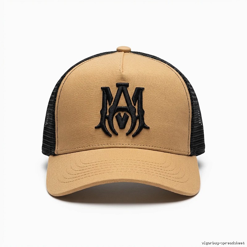 AMIRI Retro Style Brown and Black Patchwork Hat