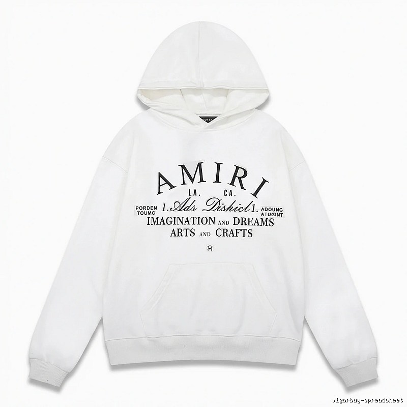 AMIRI retro-style white hoodie