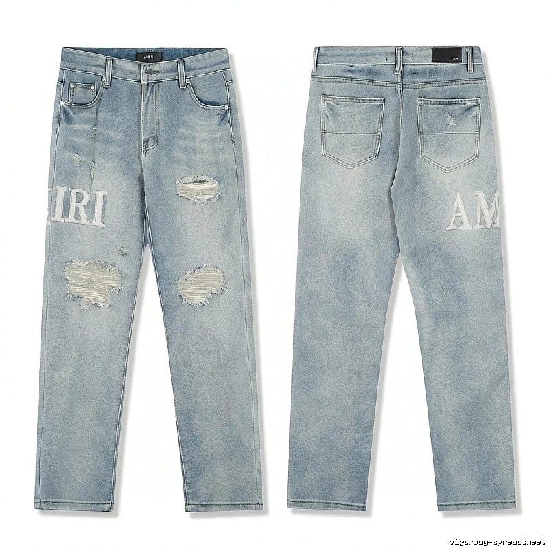 AMIRI Ripped Denim Blue Jeans