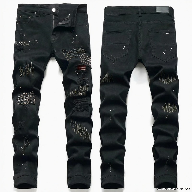 AMIRI Ripped Trendy Black Pants