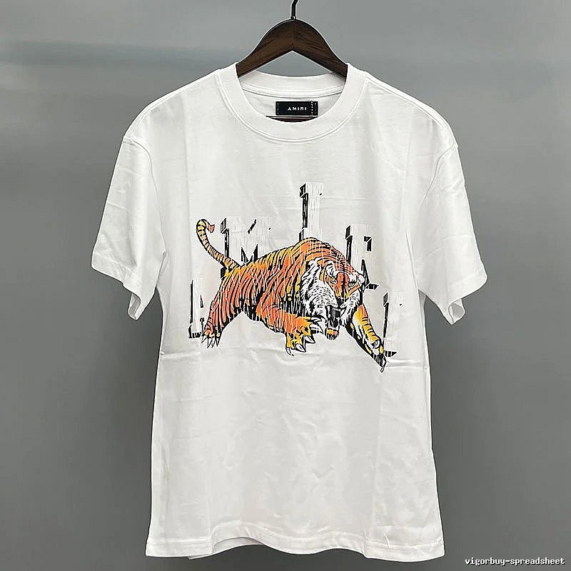 Amiri White Records Graphic T-Shirt Modern Fit