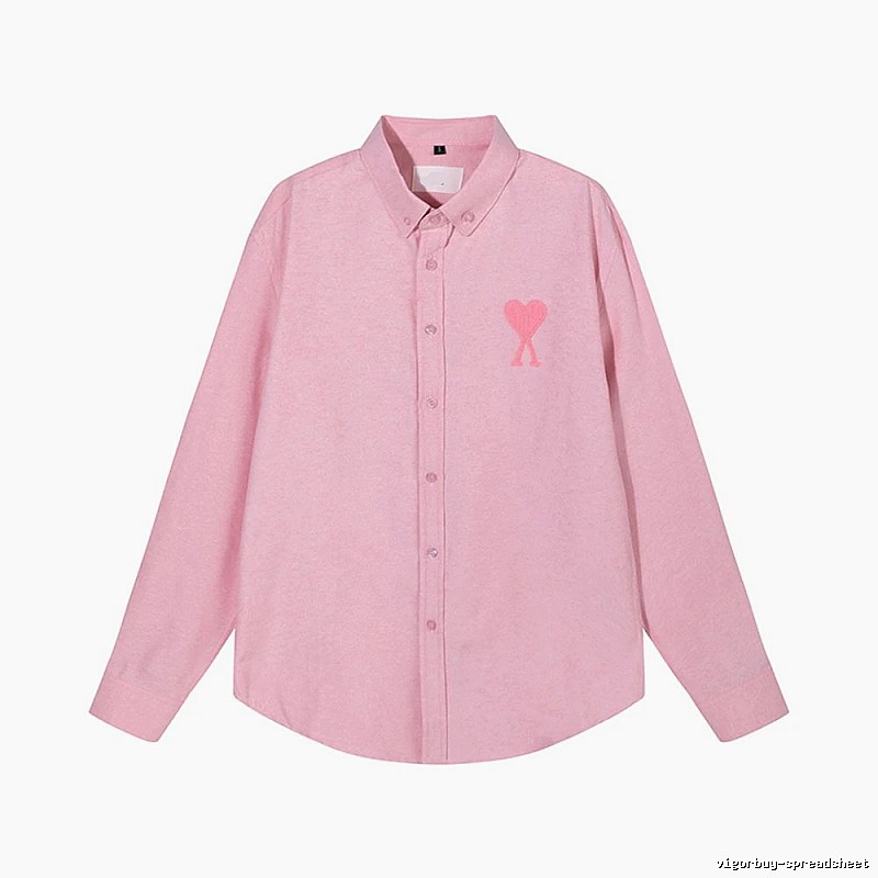 AMI's Love Minimalist Style Pink Shirt