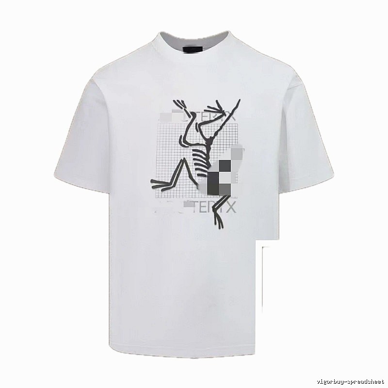 Archaeopteryx Skeleton Print Techwear Style White T-Shirt