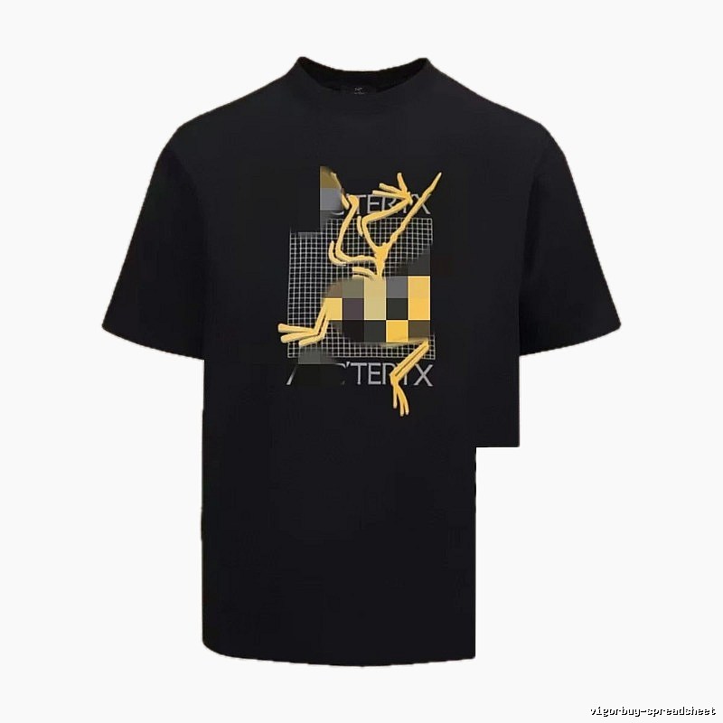 Arc'teryx Abstract Print Trendy Style Black T-Shirt
