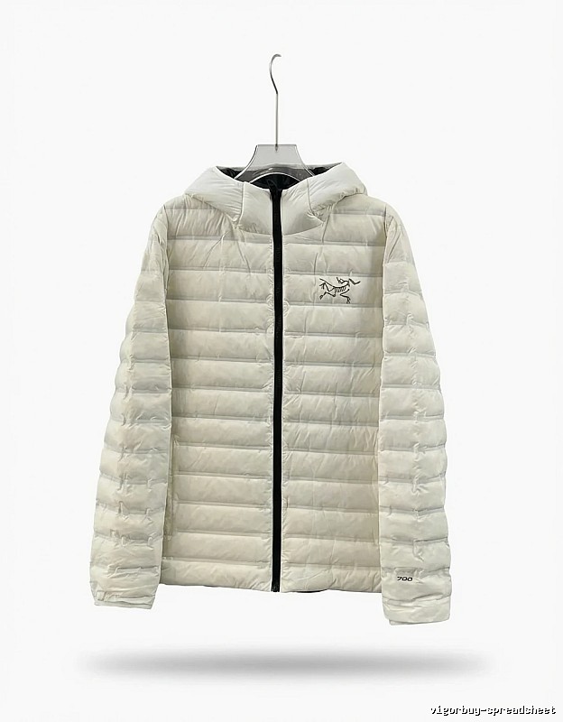 Arc'teryx lightweight white duck down down jacket