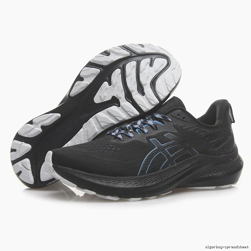 ASICS cushioning black running shoes