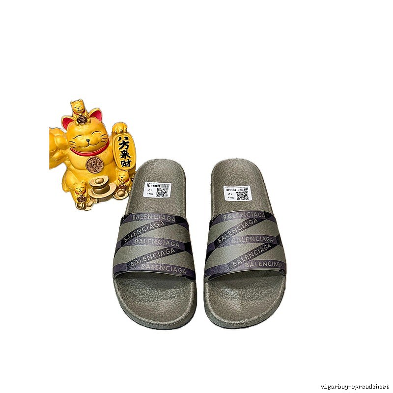 Balenciaga All-over Print Trendy Cool Grey Slide Slipper