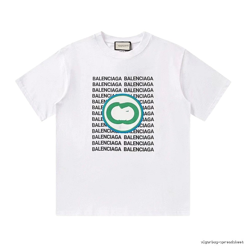 Balenciaga All-over Print Trendy Style White T-Shirt