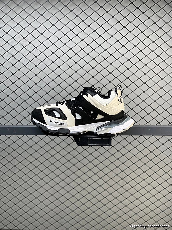 Balenciaga Chunky Runners with Layered Technical Panels in Black and Cream