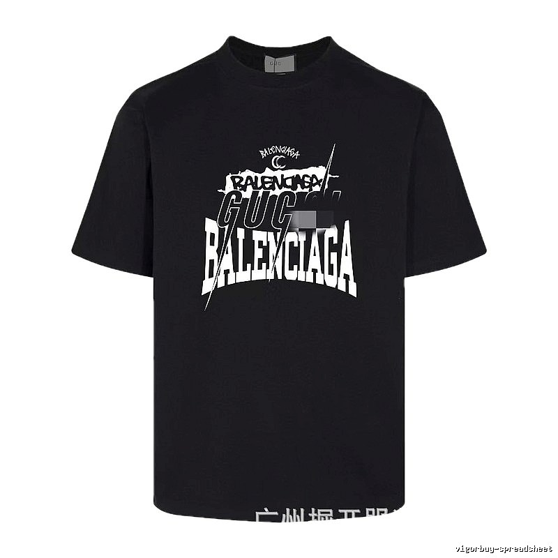 Balenciaga Co-branded Street Style Black Short-sleeve T-shirt