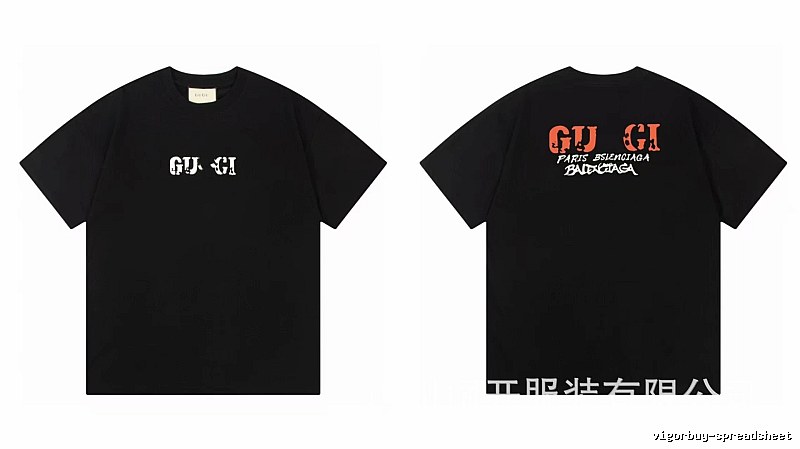 Balenciaga Co-branded Street Style Printed Black T-Shirt