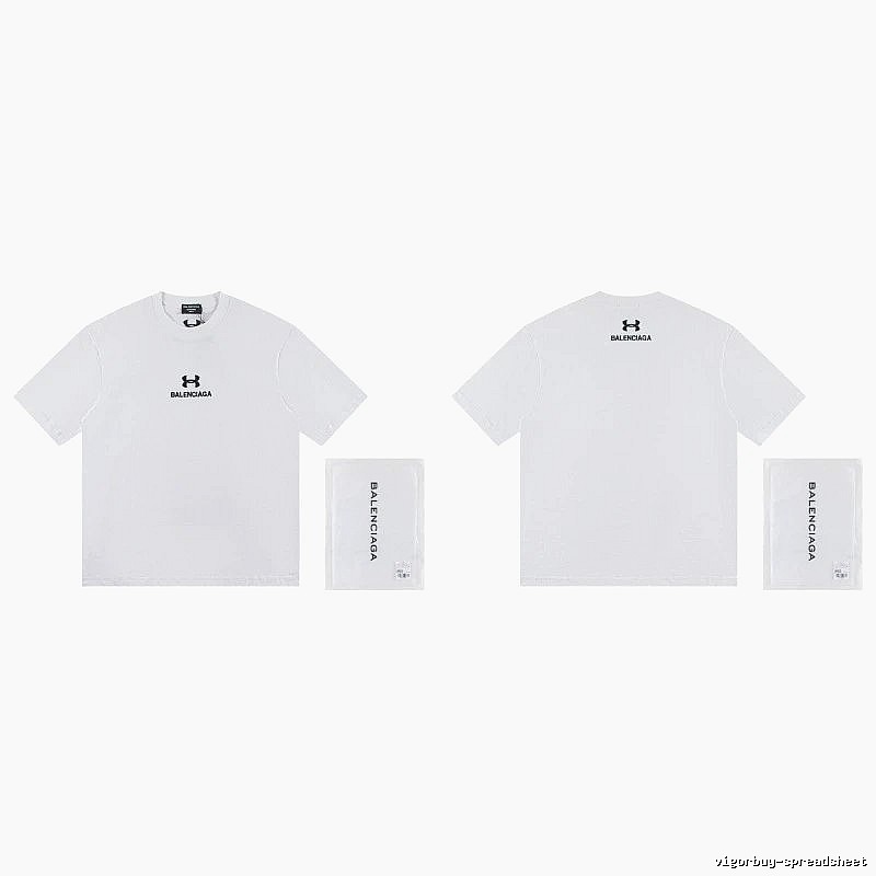 Balenciaga Co-branded Trendy Printed White T-Shirt
