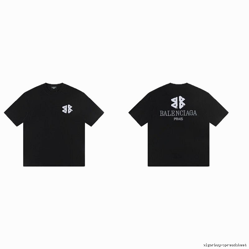 Balenciaga Double B Street Style Black Short-sleeve T-shirt