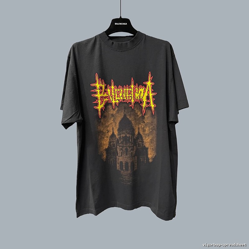 Balenciaga Gothic Style Black T-shirt