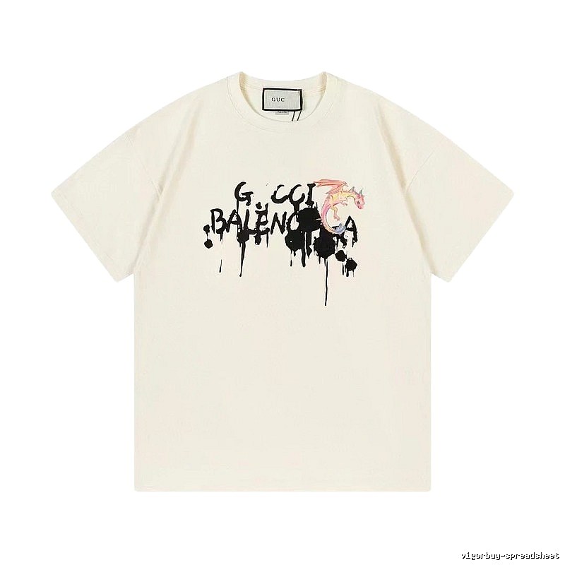 Balenciaga Graffiti Collaboration Street Style Off-White T-Shirt