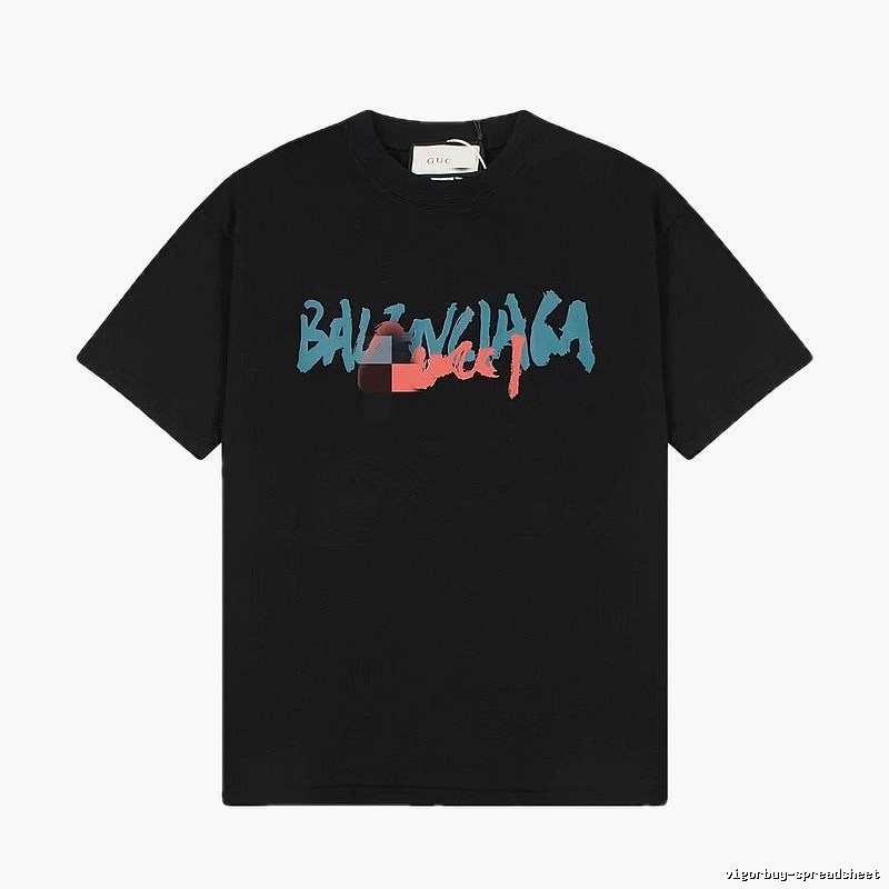 Balenciaga Graffiti Street Style Black T-Shirt