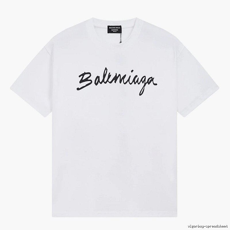 Balenciaga Handwritten Signature Casual White T-shirt