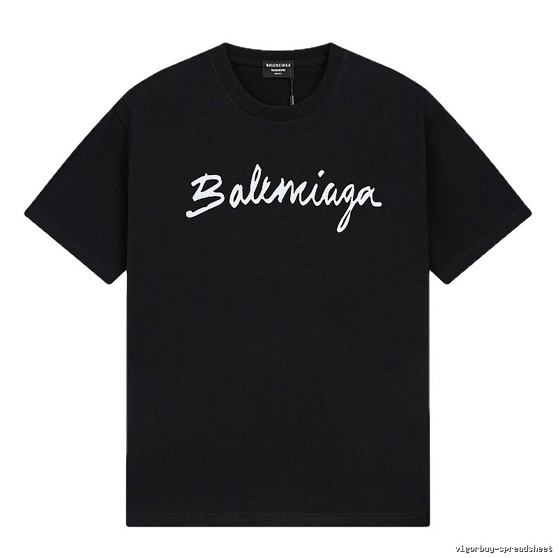 Balenciaga Handwritten Trendy Style Black T-shirt