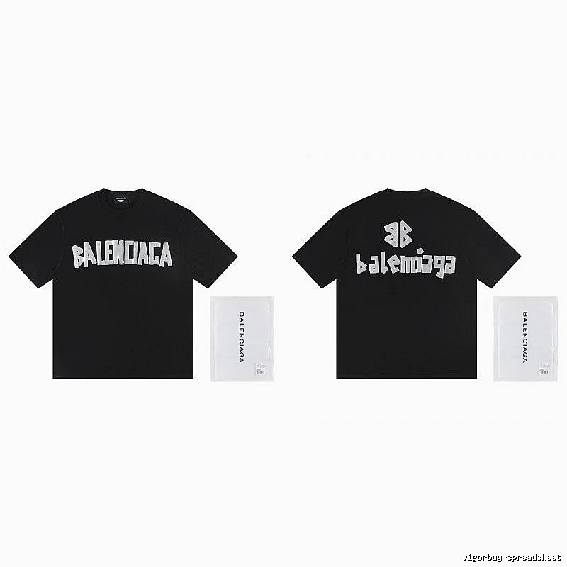 Balenciaga Letter Print Street Style Black T-Shirt