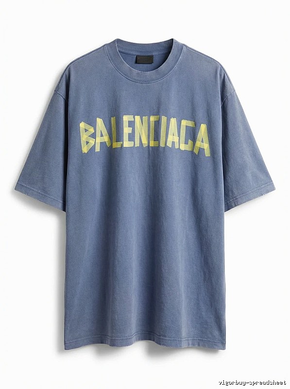 Balenciaga letter-style blue T-shirt