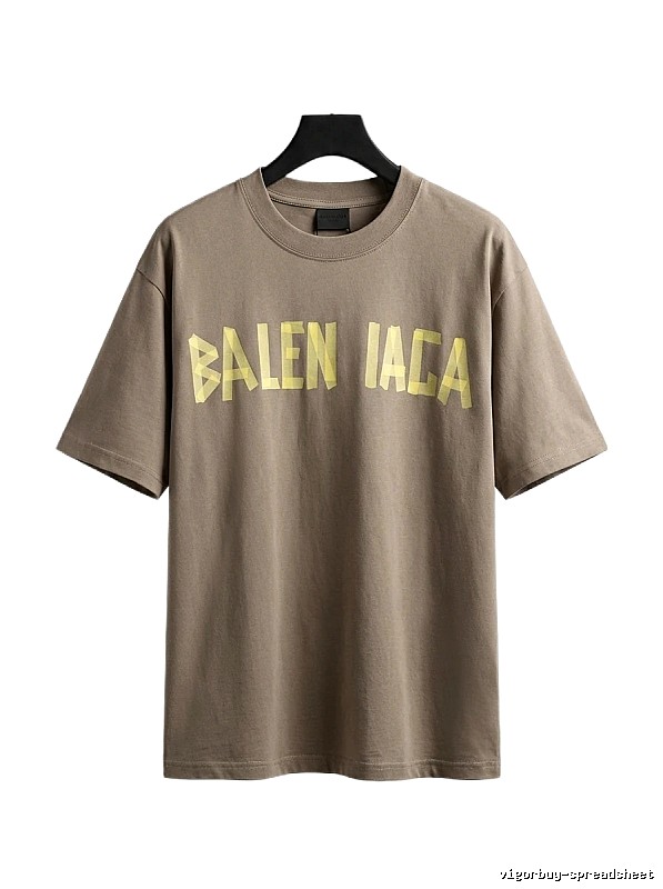 Balenciaga letter trendy brand khaki T-shirt