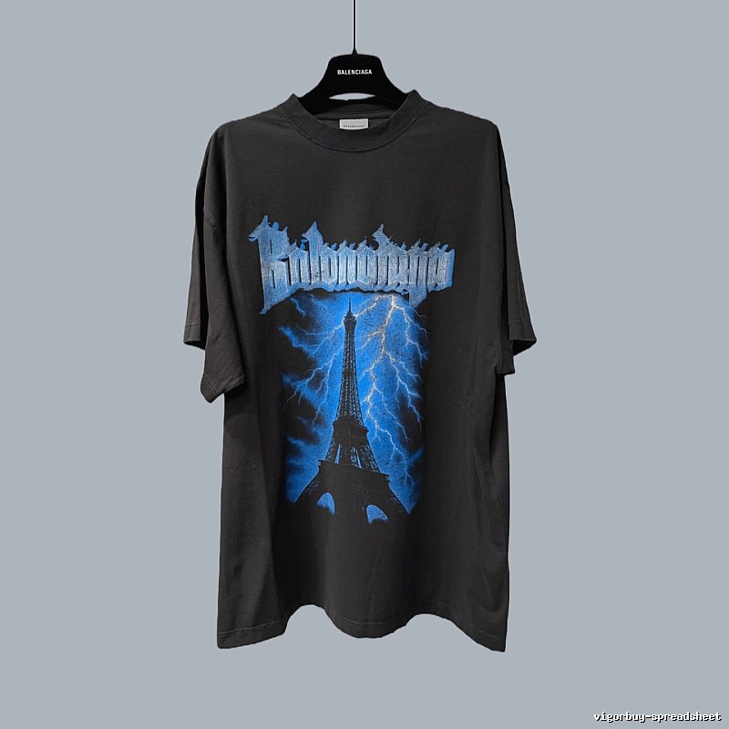 Balenciaga Lightning Style Black T-shirt